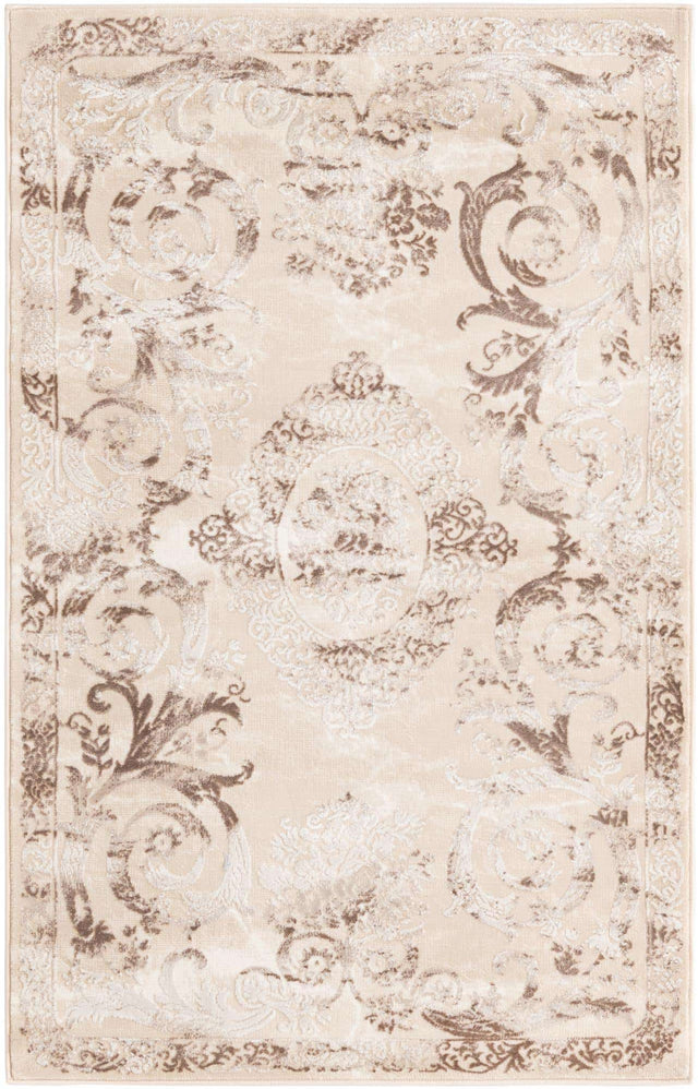 Beige 3' 3 x 5' 3 Finsbury Rectangle Area Rug 60% Polypropylene & 40% Polyester Contemporary Carpet for Living Rooms, Dining, Offices for Sale at Rug Engine