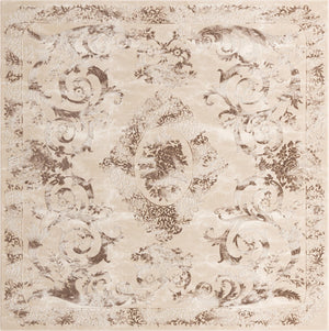 Beige 7' 10 x 7' 10 Finsbury Square Area Rug 60% Polypropylene & 40% Polyester Contemporary Carpet for Living Rooms, Dining, Offices for Sale at Rug Engine