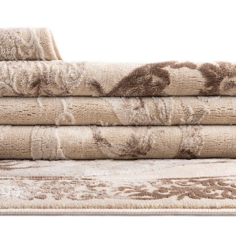 Beige 7' 10 x 7' 10 Finsbury Square Area Rug 60% Polypropylene & 40% Polyester Contemporary Carpet for Living Rooms, Dining, Offices for Sale at Rug Engine