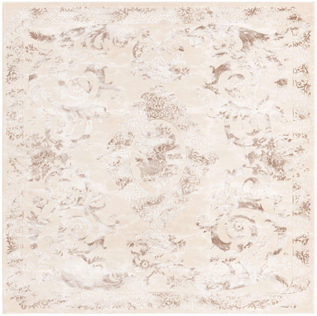 Beige 7' 10 x 7' 10 Finsbury Square Area Rug 60% Polypropylene & 40% Polyester Contemporary Carpet for Living Rooms, Dining, Offices for Sale at Rug Engine