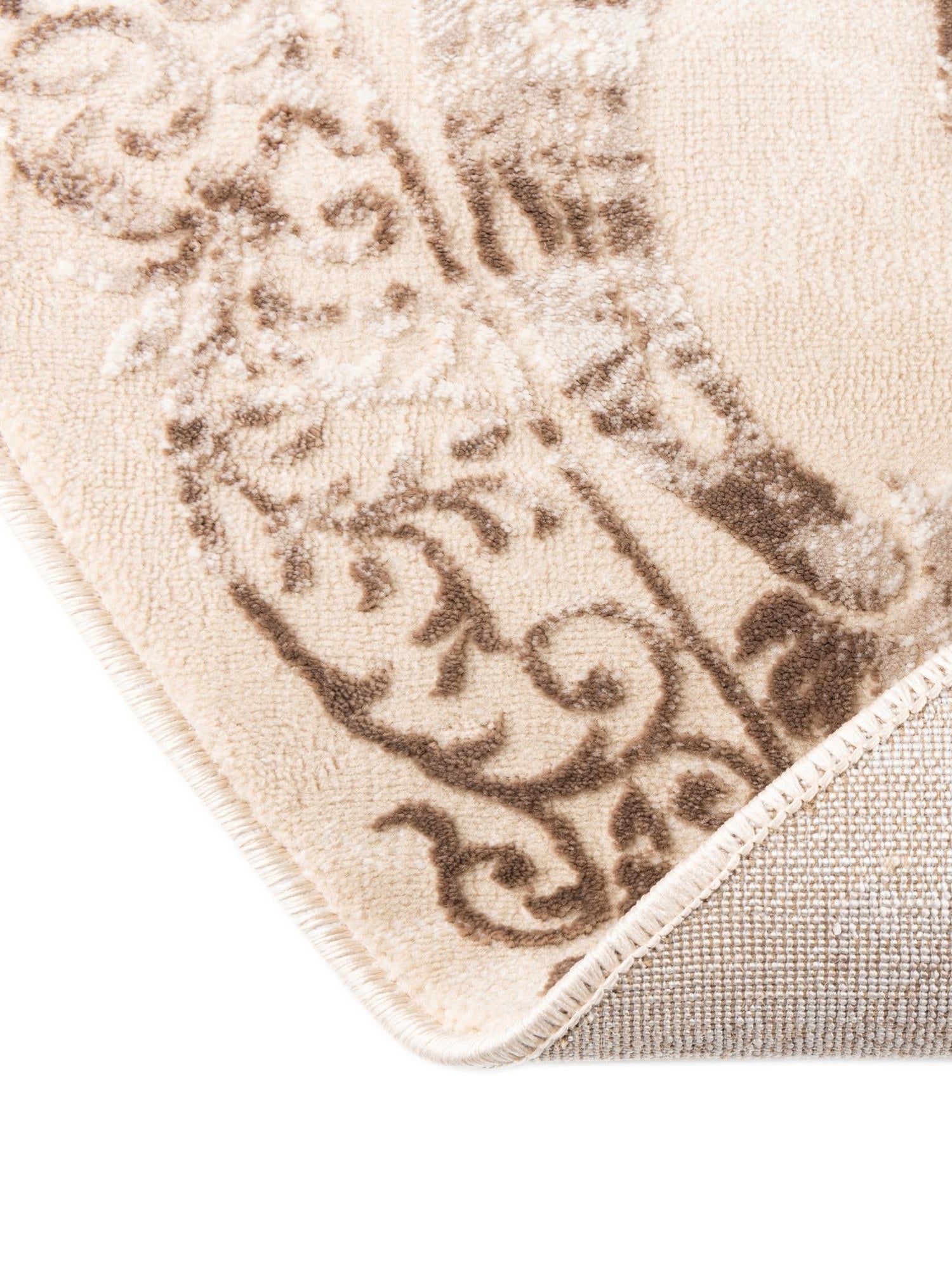 Beige 7' 10 x 10' Finsbury Oval Area Rug 60% Polypropylene & 40% Polyester Contemporary Carpet for Living Rooms, Dining, Offices for Sale at Rug Engine