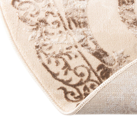 Beige 7' 10 x 10' Finsbury Oval Area Rug 60% Polypropylene & 40% Polyester Contemporary Carpet for Living Rooms, Dining, Offices for Sale at Rug Engine