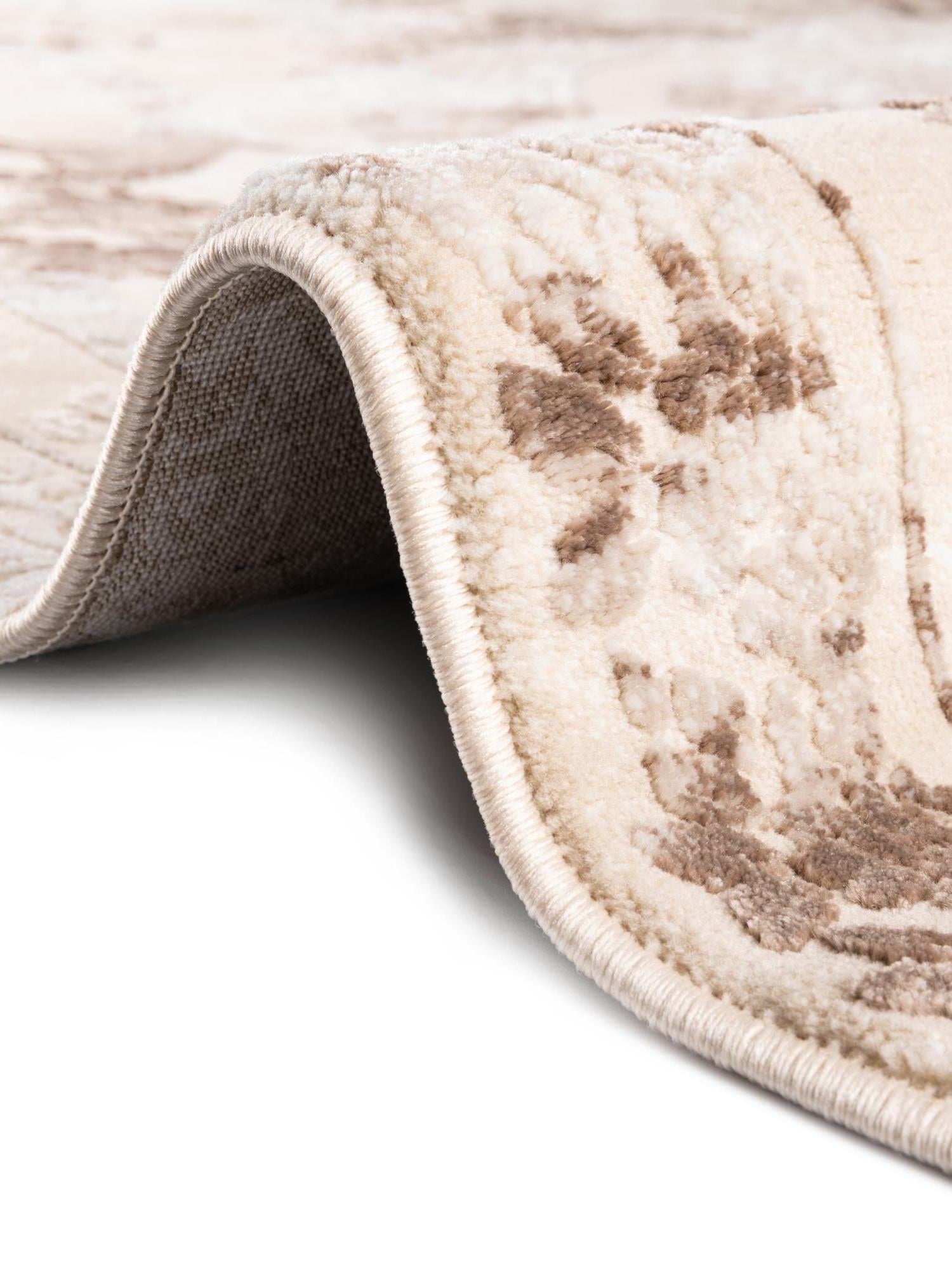 Beige 7' 10 x 10' Finsbury Oval Area Rug 60% Polypropylene & 40% Polyester Contemporary Carpet for Living Rooms, Dining, Offices for Sale at Rug Engine