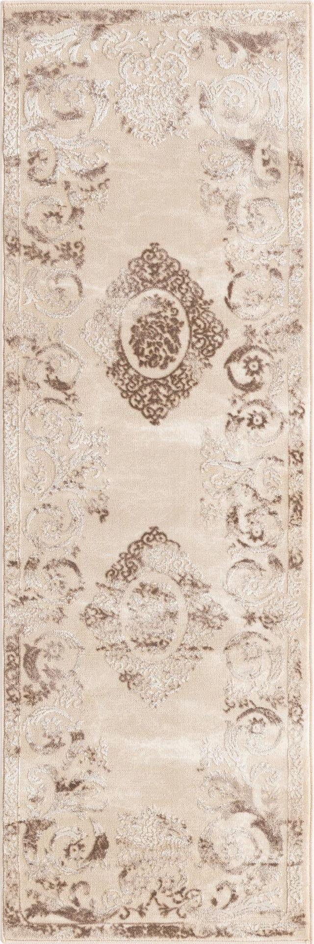 Beige 2' x 6' Finsbury Runner Area Rug 60% Polypropylene & 40% Polyester Contemporary Carpet for Living Rooms, Dining, Offices for Sale at Rug Engine