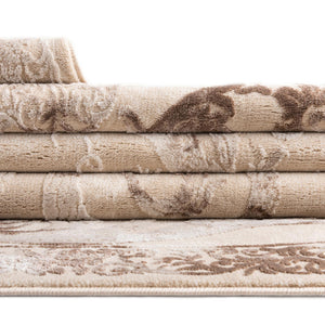 Beige 2' x 8' Finsbury Runner Area Rug 60% Polypropylene & 40% Polyester Contemporary Carpet for Living Rooms, Dining, Offices for Sale at Rug Engine