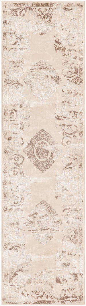 Beige 2' x 6' Finsbury Runner Area Rug 60% Polypropylene & 40% Polyester Contemporary Carpet for Living Rooms, Dining, Offices for Sale at Rug Engine