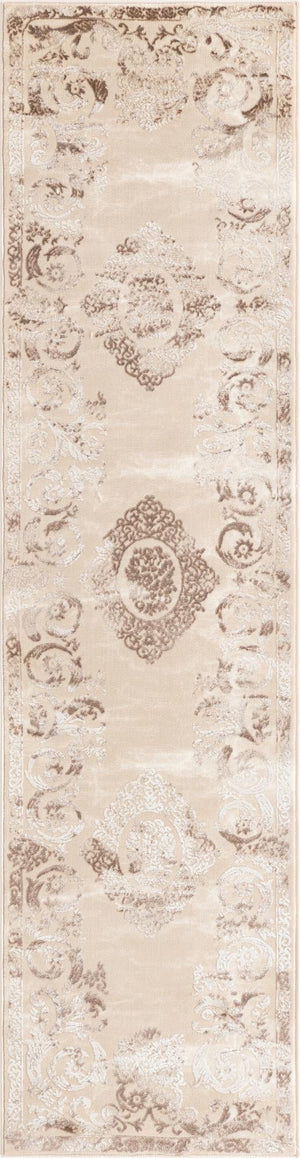Beige 2' x 8' Finsbury Runner Area Rug 60% Polypropylene & 40% Polyester Contemporary Carpet for Living Rooms, Dining, Offices for Sale at Rug Engine
