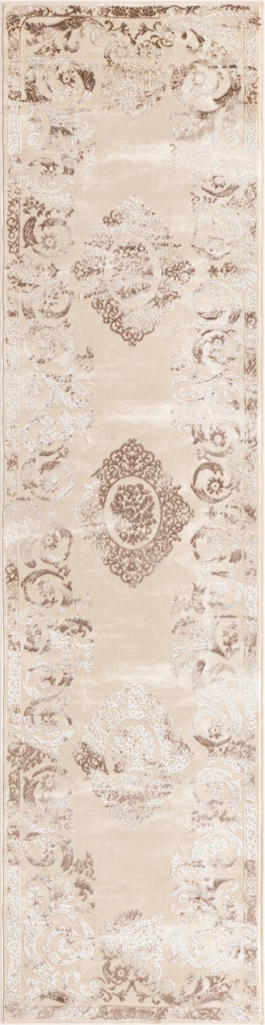Beige 2' x 8' Finsbury Runner Area Rug 60% Polypropylene & 40% Polyester Contemporary Carpet for Living Rooms, Dining, Offices for Sale at Rug Engine