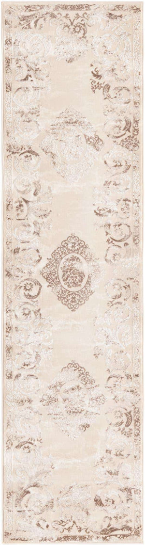 Beige 2' x 8' Finsbury Runner Area Rug 60% Polypropylene & 40% Polyester Contemporary Carpet for Living Rooms, Dining, Offices for Sale at Rug Engine