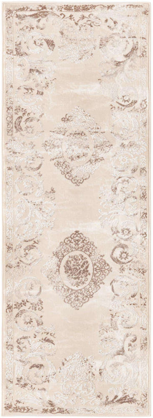 Beige 2' x 9' 10 Finsbury Runner Area Rug 60% Polypropylene & 40% Polyester Contemporary Carpet for Living Rooms, Dining, Offices for Sale at Rug Engine
