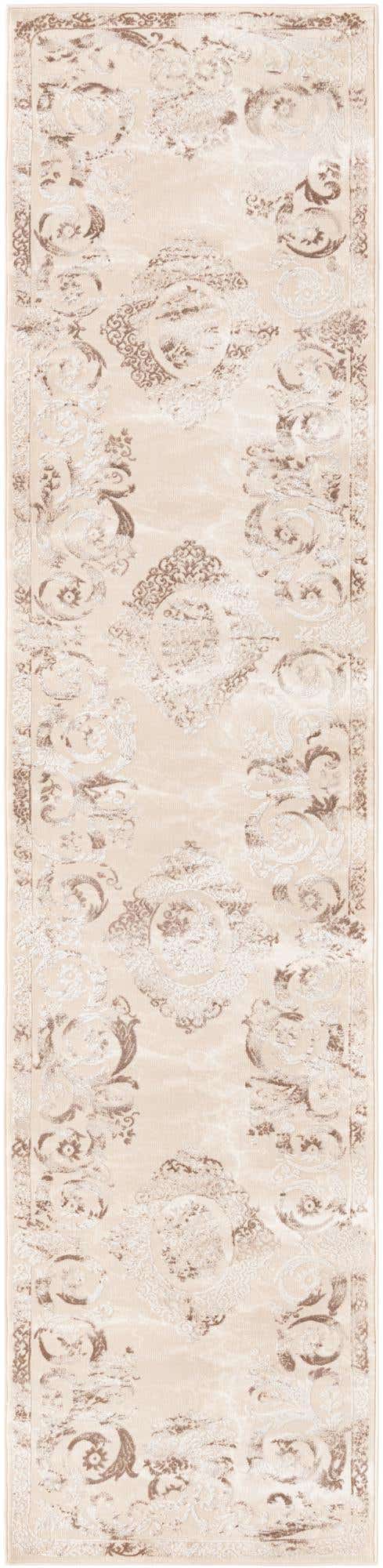 Beige 2' 7 x 12' Finsbury Runner Area Rug 60% Polypropylene & 40% Polyester Contemporary Carpet for Living Rooms, Dining, Offices for Sale at Rug Engine