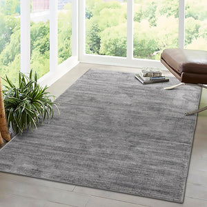 Gray 9' x 12' Finsbury Rectangle Area Rug 60% Polypropylene & 40% Polyester Contemporary Carpet for Living Rooms, Dining, Offices for Sale at Rug Engine