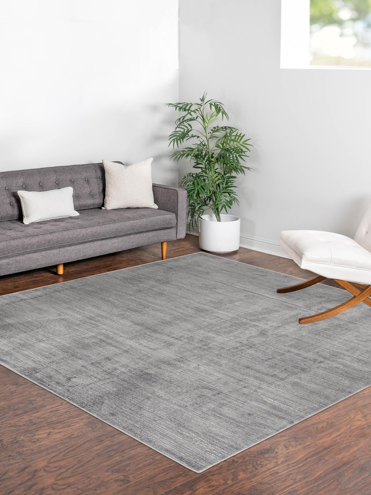 Gray 5' 3 x 5' 3 Finsbury Square Area Rug 60% Polypropylene & 40% Polyester Contemporary Carpet for Living Rooms, Dining, Offices for Sale at Rug Engine