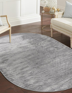Gray 3' 3 x 5' 3 Finsbury Oval Area Rug 60% Polypropylene & 40% Polyester Contemporary Carpet for Living Rooms, Dining, Offices for Sale at Rug Engine