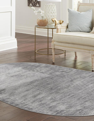 Gray 7' 10 x 10' Finsbury Oval Area Rug 60% Polypropylene & 40% Polyester Contemporary Carpet for Living Rooms, Dining, Offices for Sale at Rug Engine