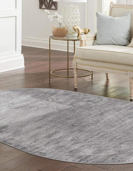 Gray 7' 10 x 10' Finsbury Oval Area Rug 60% Polypropylene & 40% Polyester Contemporary Carpet for Living Rooms, Dining, Offices for Sale at Rug Engine