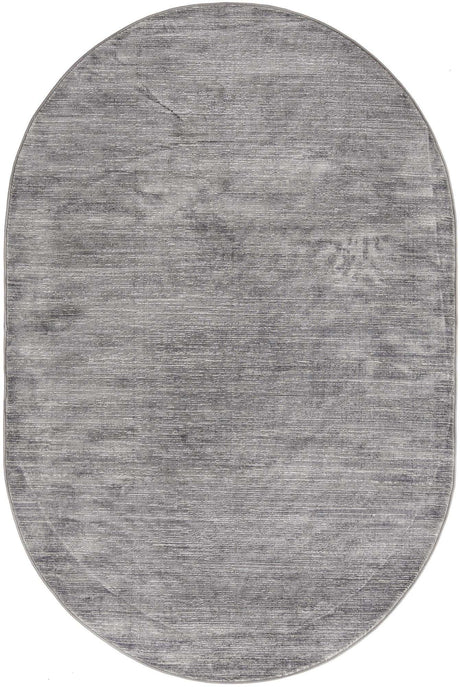 Gray 5' 3 x 8' Finsbury Oval Area Rug 60% Polypropylene & 40% Polyester Contemporary Carpet for Living Rooms, Dining, Offices for Sale at Rug Engine