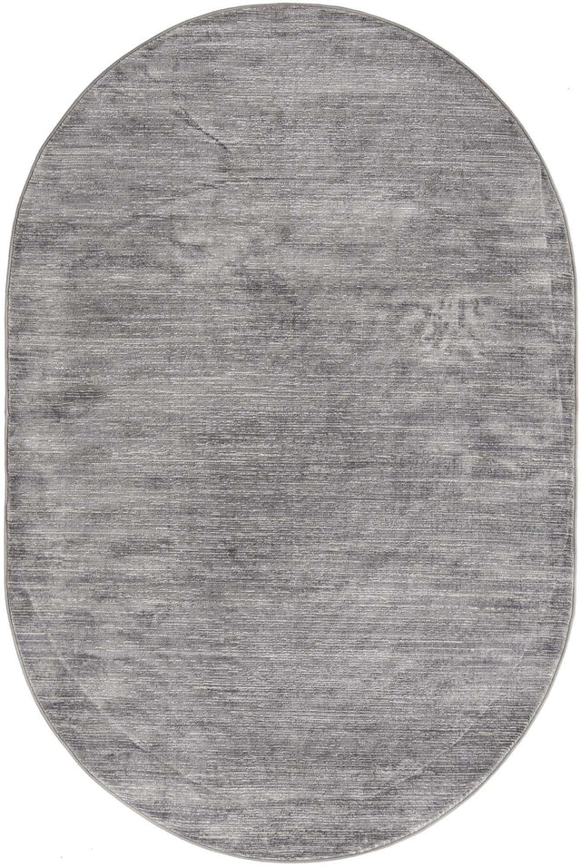 Gray 5' 3 x 8' Finsbury Oval Area Rug 60% Polypropylene & 40% Polyester Contemporary Carpet for Living Rooms, Dining, Offices for Sale at Rug Engine