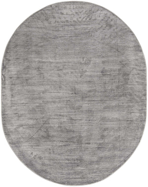 Gray 7' 10 x 10' Finsbury Oval Area Rug 60% Polypropylene & 40% Polyester Contemporary Carpet for Living Rooms, Dining, Offices for Sale at Rug Engine