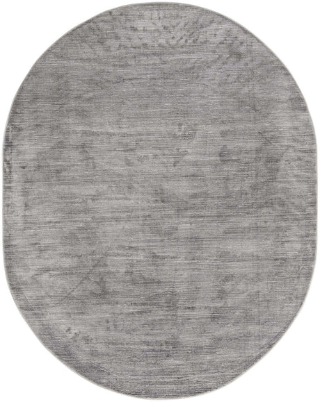 Gray 7' 10 x 10' Finsbury Oval Area Rug 60% Polypropylene & 40% Polyester Contemporary Carpet for Living Rooms, Dining, Offices for Sale at Rug Engine