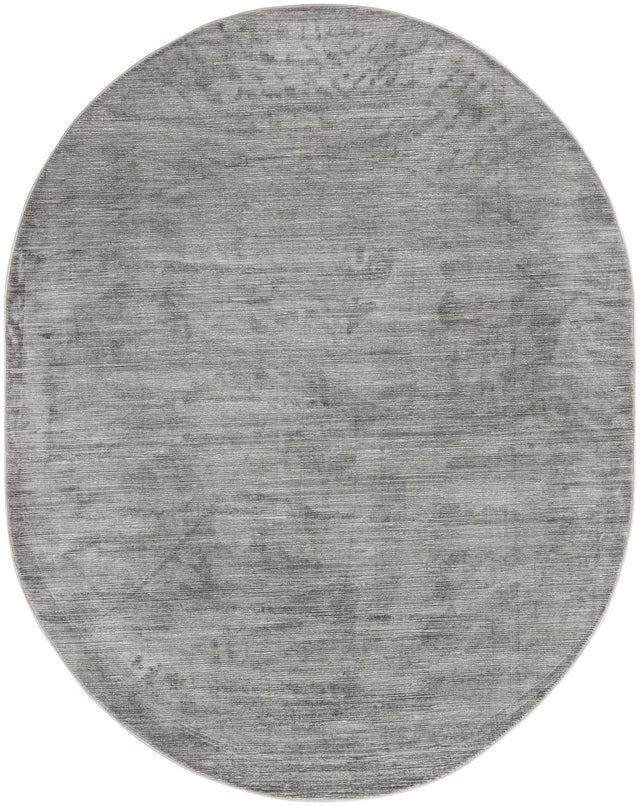 Gray 7' 10 x 10' Finsbury Oval Area Rug 60% Polypropylene & 40% Polyester Contemporary Carpet for Living Rooms, Dining, Offices for Sale at Rug Engine