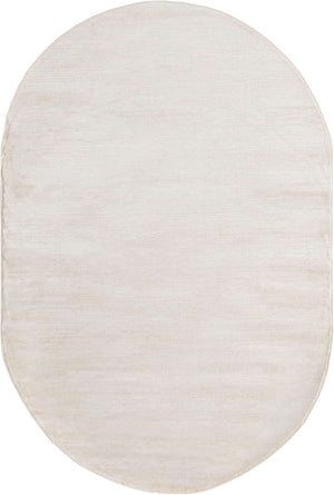 Ivory 5' 3 x 8' Finsbury Oval Area Rug 60% Polypropylene & 40% Polyester Contemporary Carpet for Living Rooms, Dining, Offices for Sale at Rug Engine