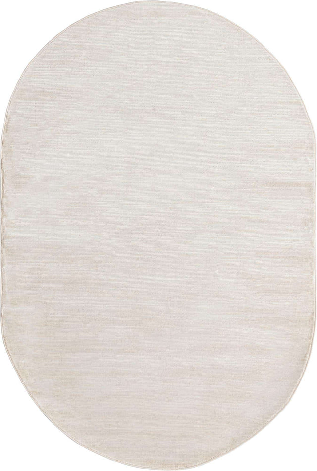 Ivory 5' 3 x 8' Finsbury Oval Area Rug 60% Polypropylene & 40% Polyester Contemporary Carpet for Living Rooms, Dining, Offices for Sale at Rug Engine