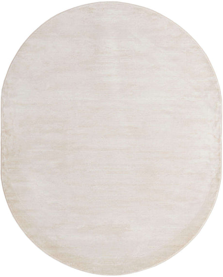 Ivory 7' 10 x 10' Finsbury Oval Area Rug 60% Polypropylene & 40% Polyester Contemporary Carpet for Living Rooms, Dining, Offices for Sale at Rug Engine