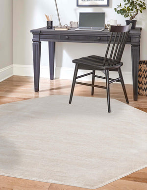 Ivory 7' 10 x 7' 10 Finsbury Octagon Area Rug 60% Polypropylene & 40% Polyester Contemporary Carpet for Living Rooms, Dining, Offices for Sale at Rug Engine