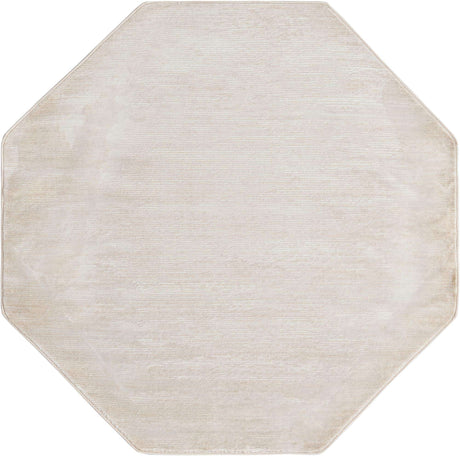 Ivory 5' 3 x 5' 3 Finsbury Octagon Area Rug 60% Polypropylene & 40% Polyester Contemporary Carpet for Living Rooms, Dining, Offices for Sale at Rug Engine