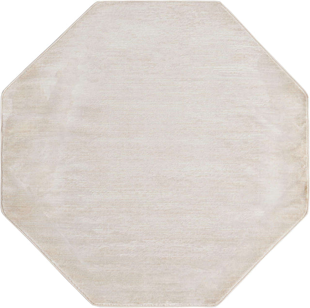 Ivory 5' 3 x 5' 3 Finsbury Octagon Area Rug 60% Polypropylene & 40% Polyester Contemporary Carpet for Living Rooms, Dining, Offices for Sale at Rug Engine