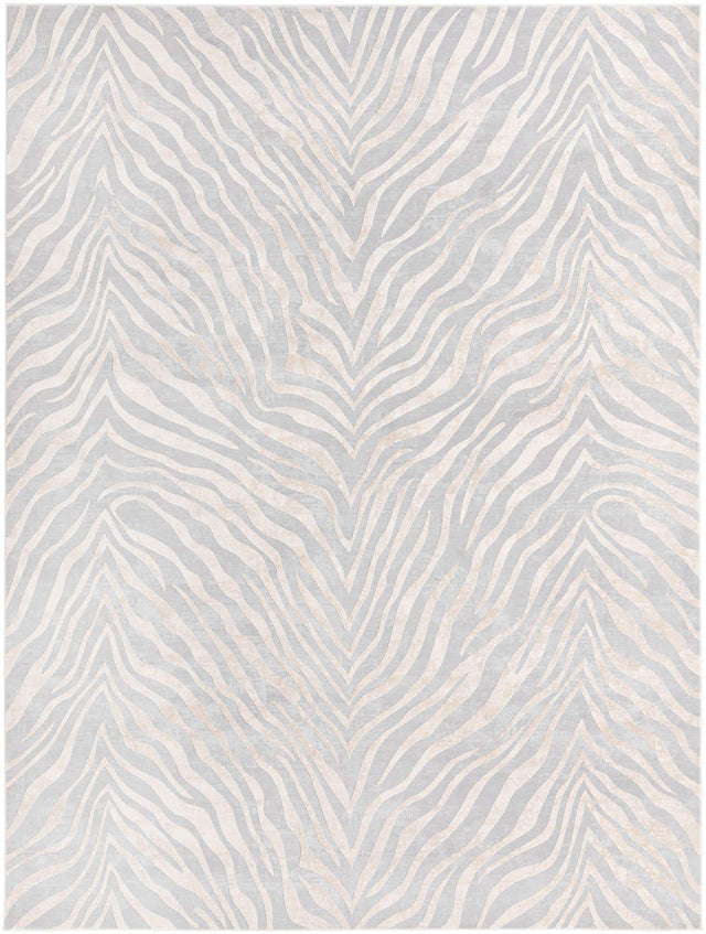 Gray and Ivory 9' x 12' Finsbury Rectangle Area Rug 60% Polypropylene & 40% Polyester Contemporary Carpet for Living Rooms, Dining, Offices for Sale at Rug Engine