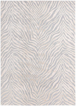 Gray and Ivory 7' x 10' Finsbury Rectangle Area Rug 60% Polypropylene & 40% Polyester Contemporary Carpet for Living Rooms, Dining, Offices for Sale at Rug Engine