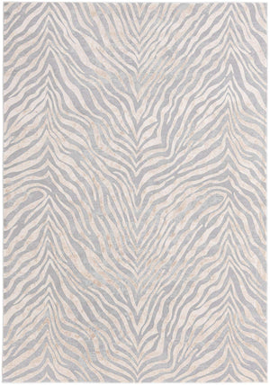Gray and Ivory 6' x 9' Finsbury Rectangle Area Rug 60% Polypropylene & 40% Polyester Contemporary Carpet for Living Rooms, Dining, Offices for Sale at Rug Engine