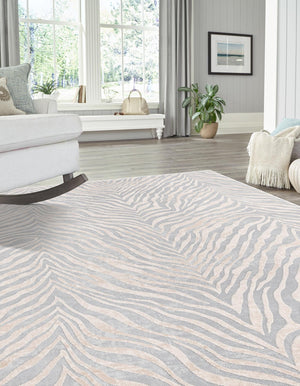 Gray and Ivory 3' 3 x 5' 3 Finsbury Rectangle Area Rug 60% Polypropylene & 40% Polyester Contemporary Carpet for Living Rooms, Dining, Offices for Sale at Rug Engine