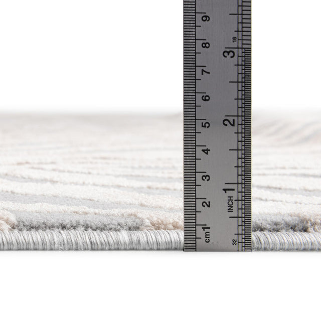 Gray and Ivory 7' 10 x 10' Finsbury Rectangle Area Rug 60% Polypropylene & 40% Polyester Contemporary Carpet for Living Rooms, Dining, Offices for Sale at Rug Engine
