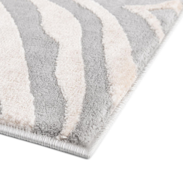 Gray and Ivory 7' x 10' Finsbury Rectangle Area Rug 60% Polypropylene & 40% Polyester Contemporary Carpet for Living Rooms, Dining, Offices for Sale at Rug Engine
