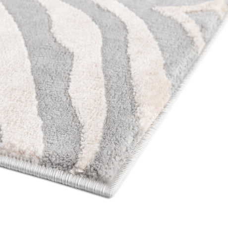 Gray and Ivory 3' 3 x 5' 3 Finsbury Rectangle Area Rug 60% Polypropylene & 40% Polyester Contemporary Carpet for Living Rooms, Dining, Offices for Sale at Rug Engine