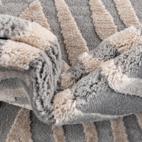 Gray and Ivory 7' 10 x 10' Finsbury Rectangle Area Rug 60% Polypropylene & 40% Polyester Contemporary Carpet for Living Rooms, Dining, Offices for Sale at Rug Engine