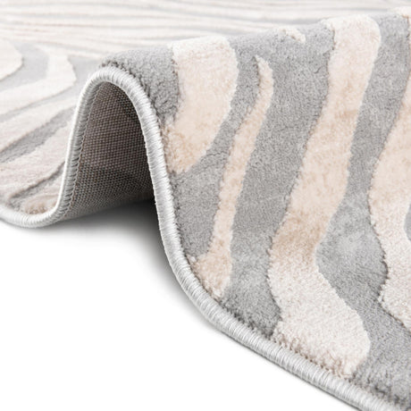 Gray and Ivory 2' x 3' Finsbury Rectangle Area Rug 60% Polypropylene & 40% Polyester Contemporary Carpet for Living Rooms, Dining, Offices for Sale at Rug Engine