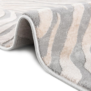 Gray and Ivory 4' x 6' Finsbury Rectangle Area Rug 60% Polypropylene & 40% Polyester Contemporary Carpet for Living Rooms, Dining, Offices for Sale at Rug Engine