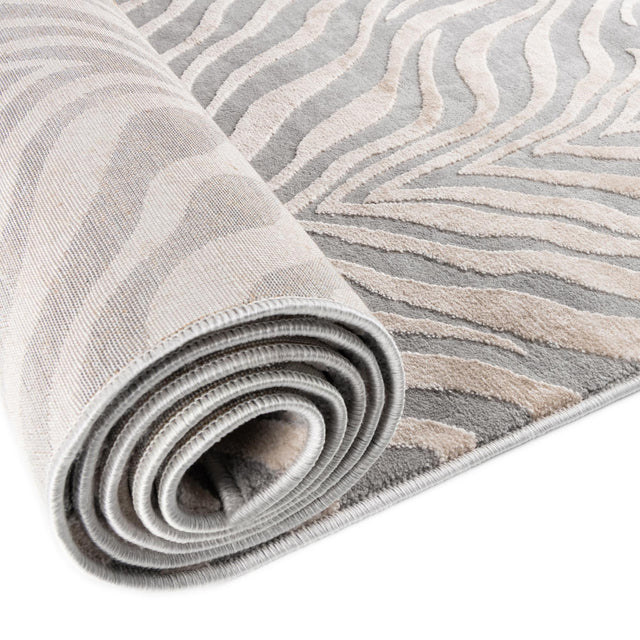 Gray and Ivory 3' 3 x 5' 3 Finsbury Rectangle Area Rug 60% Polypropylene & 40% Polyester Contemporary Carpet for Living Rooms, Dining, Offices for Sale at Rug Engine