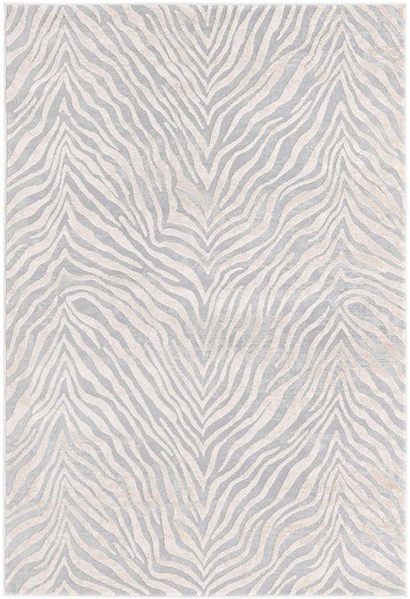 Gray and Ivory 4' x 6' Finsbury Rectangle Area Rug 60% Polypropylene & 40% Polyester Contemporary Carpet for Living Rooms, Dining, Offices for Sale at Rug Engine