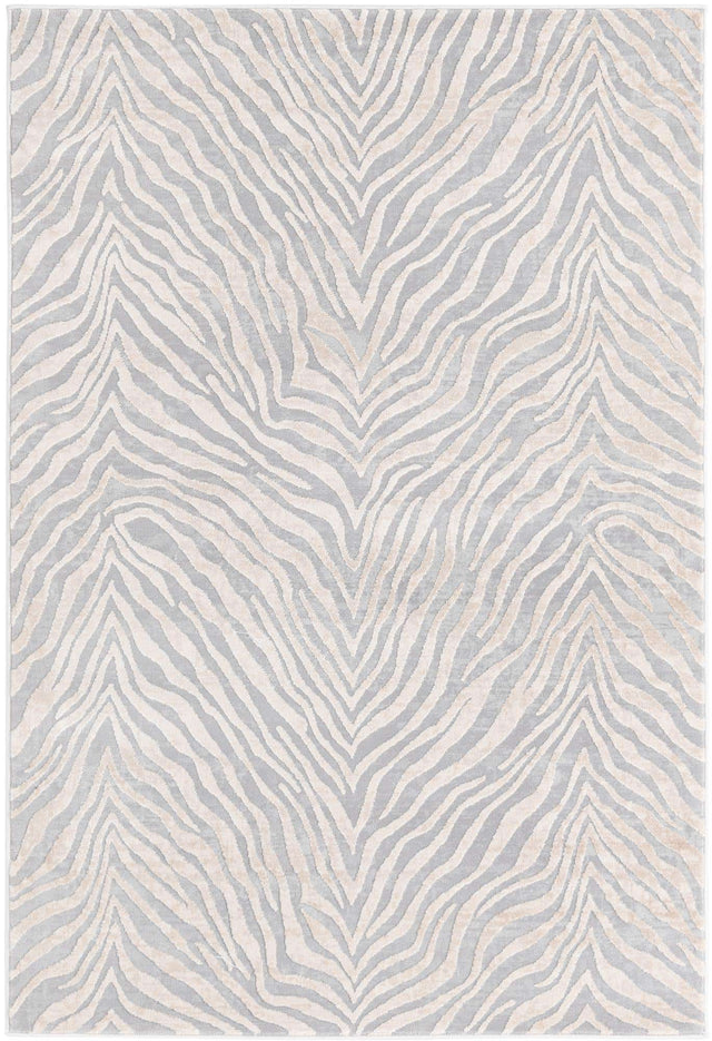 Gray and Ivory 4' x 6' Finsbury Rectangle Area Rug 60% Polypropylene & 40% Polyester Contemporary Carpet for Living Rooms, Dining, Offices for Sale at Rug Engine