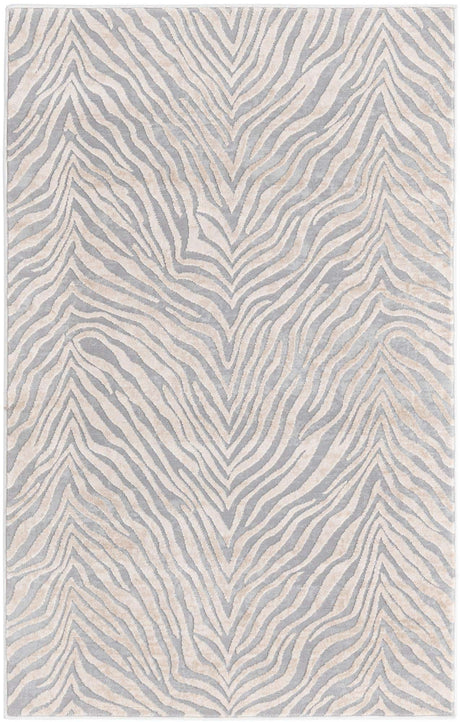 Gray and Ivory 3' 3 x 5' 3 Finsbury Rectangle Area Rug 60% Polypropylene & 40% Polyester Contemporary Carpet for Living Rooms, Dining, Offices for Sale at Rug Engine