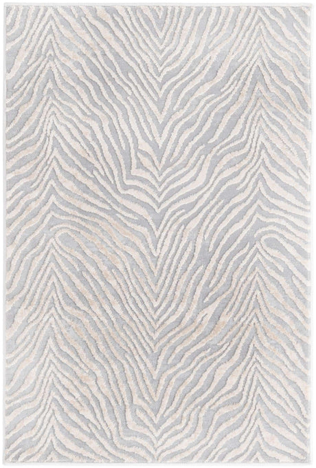 Gray and Ivory 2' x 3' Finsbury Rectangle Area Rug 60% Polypropylene & 40% Polyester Contemporary Carpet for Living Rooms, Dining, Offices for Sale at Rug Engine