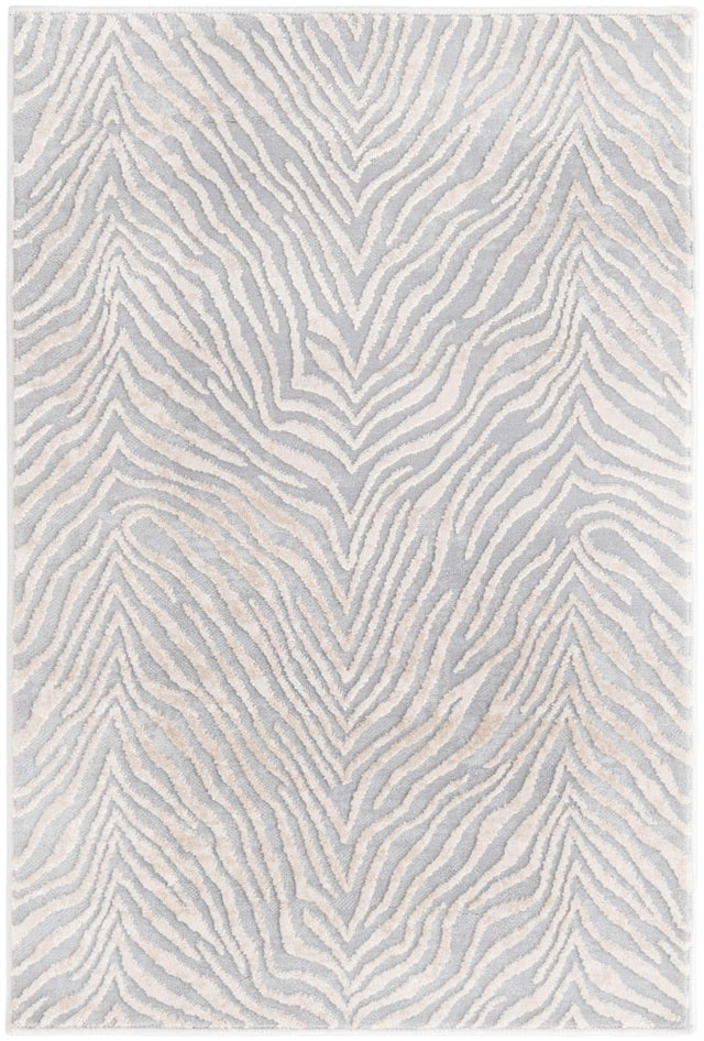 Gray and Ivory 2' x 3' Finsbury Rectangle Area Rug 60% Polypropylene & 40% Polyester Contemporary Carpet for Living Rooms, Dining, Offices for Sale at Rug Engine