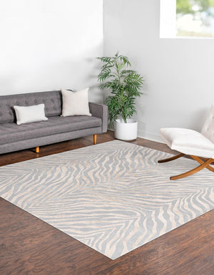 Gray and Ivory 7' 10 x 7' 10 Finsbury Square Area Rug 60% Polypropylene & 40% Polyester Contemporary Carpet for Living Rooms, Dining, Offices for Sale at Rug Engine