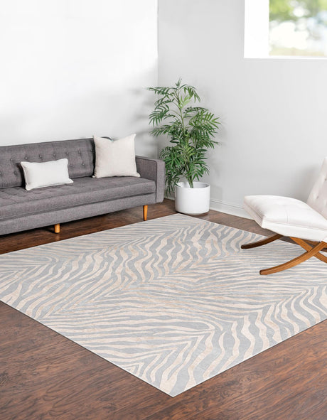 Gray and Ivory 7' 10 x 7' 10 Finsbury Square Area Rug 60% Polypropylene & 40% Polyester Contemporary Carpet for Living Rooms, Dining, Offices for Sale at Rug Engine