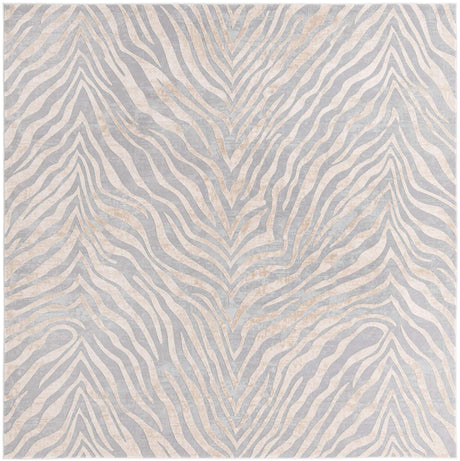 Gray and Ivory 7' 10 x 7' 10 Finsbury Square Area Rug 60% Polypropylene & 40% Polyester Contemporary Carpet for Living Rooms, Dining, Offices for Sale at Rug Engine